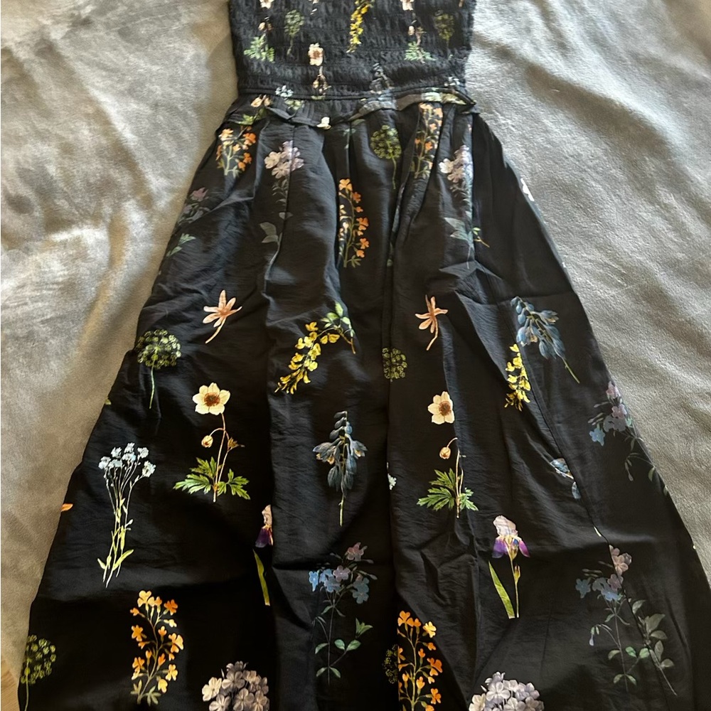 Entro Black Dress with Floral Accents